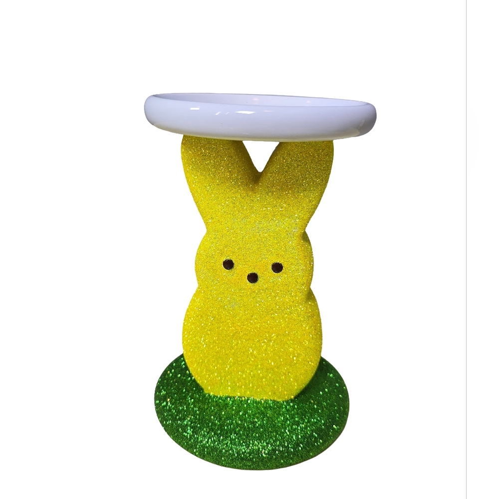 BBW Peeps Bunny Glitter 3 Wick Candle Holder Easter Nwt